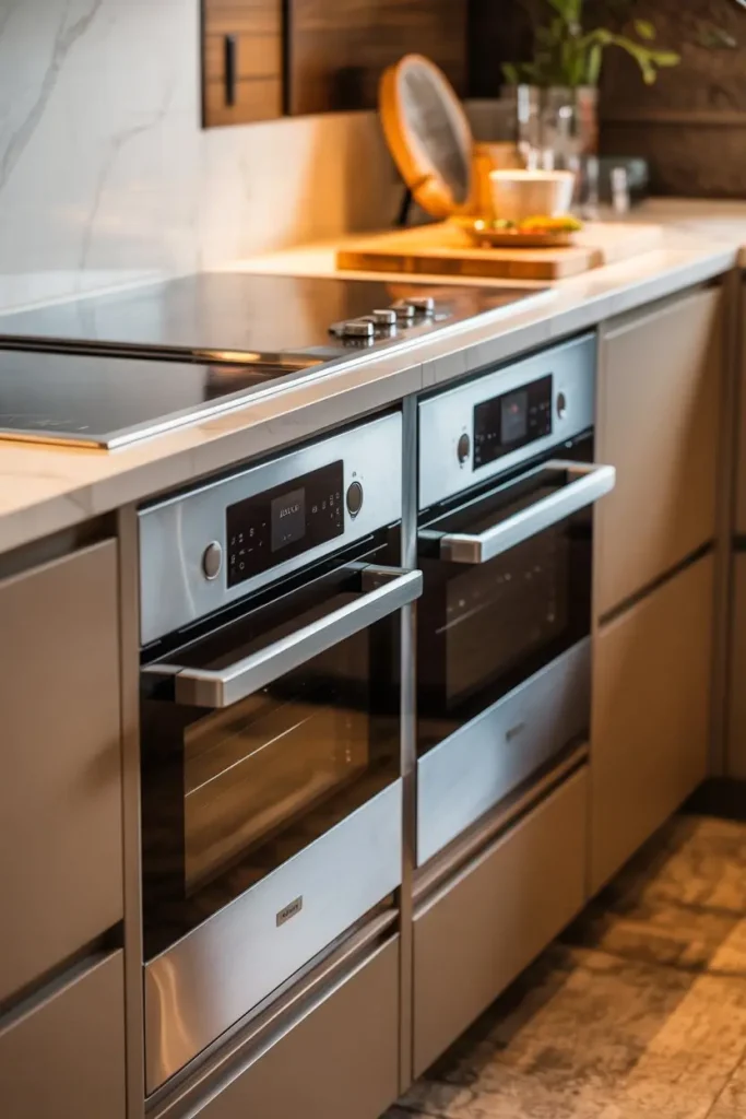 Double Oven Cabinets with Adjacent Counter Space