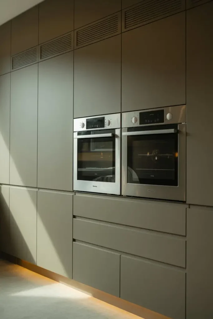 Double Oven Cabinets with Smart Technology Integration