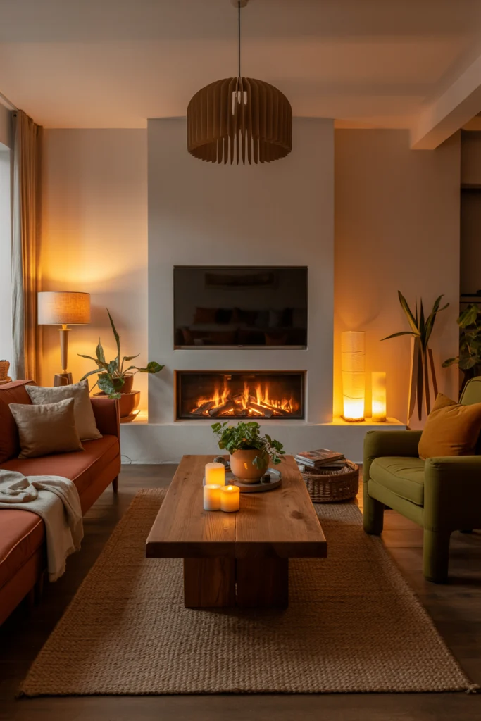 Double-Sided Fireplace with Dual TV Viewing