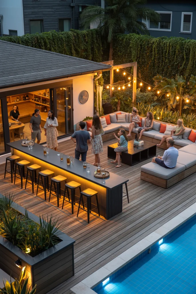 Entertainment Deck with Bar and Seating