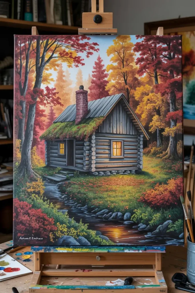 Fall Cabin in the Woods