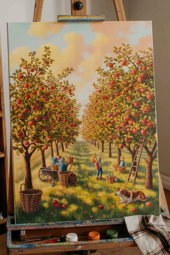 Fall Orchard Canvas Painting