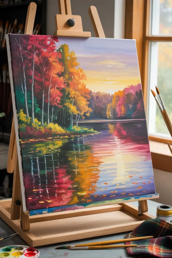 Fall Sunset over a Lake