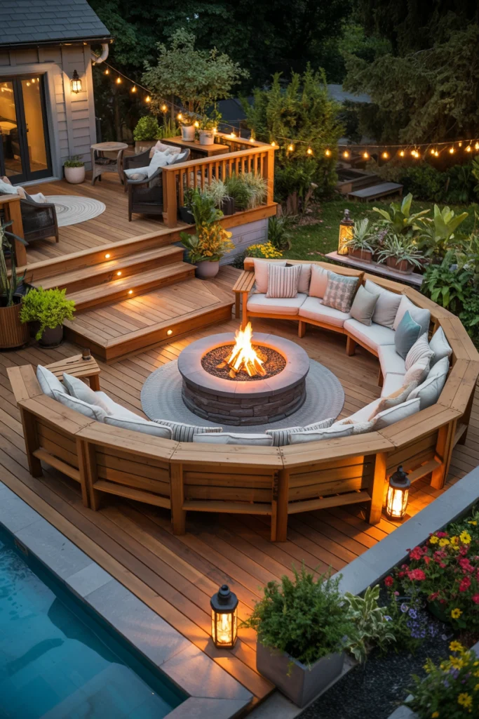 Fire Pit Deck for Year-Round Warmth