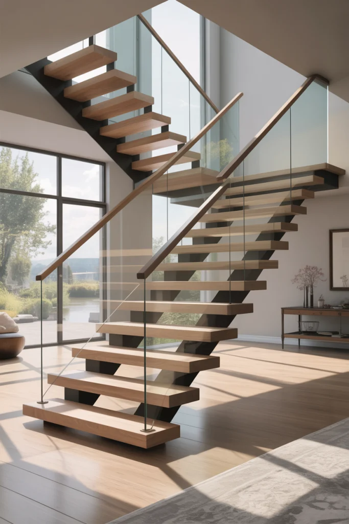 Floating Glass Panels Instead of Spindles