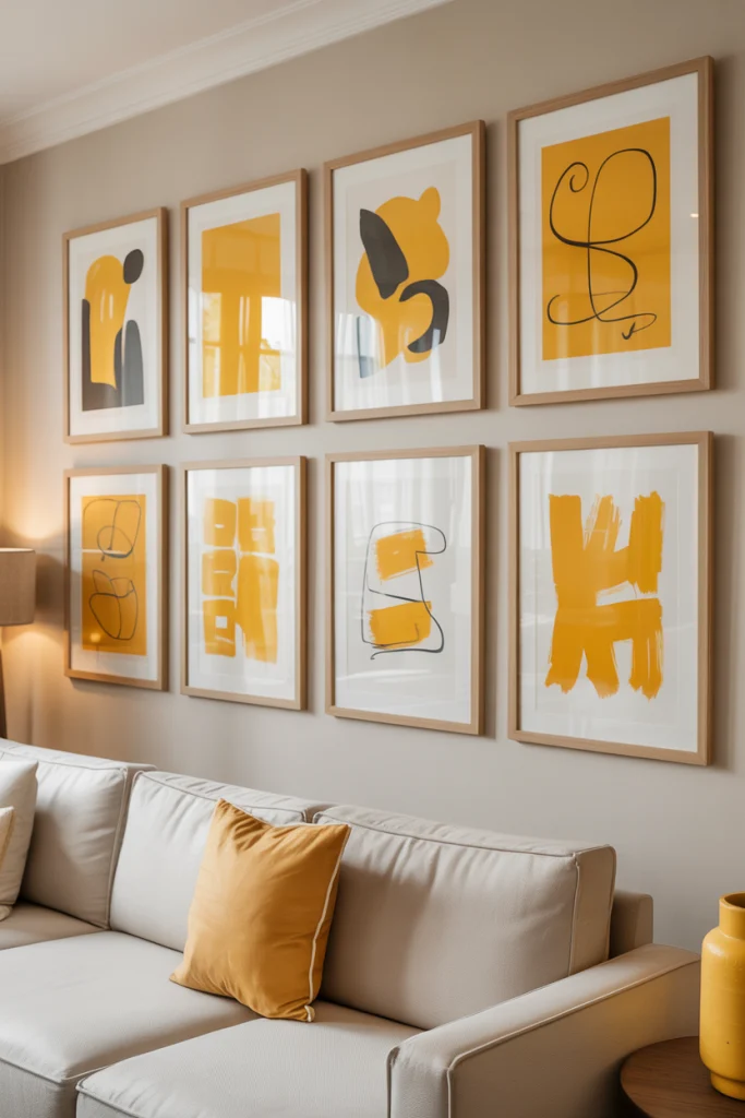 Framed Yellow Art That Tells a Story
