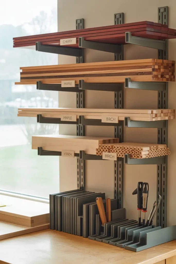 French Cleat Lumber Storage for Modular Use
