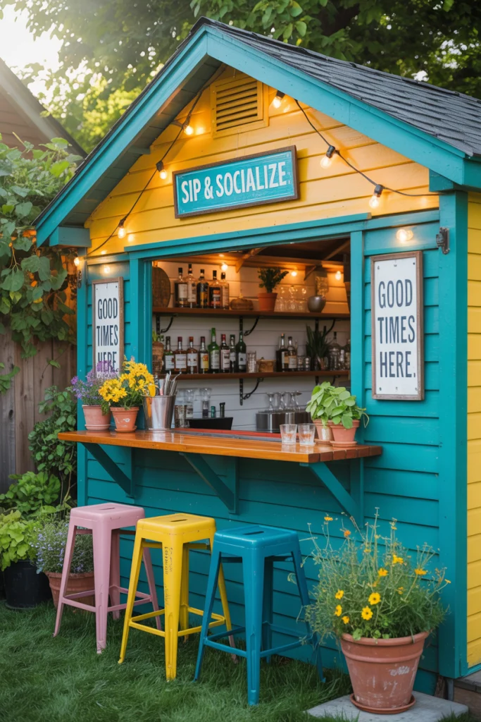 Garden Shed Bar for Outdoor Fun
