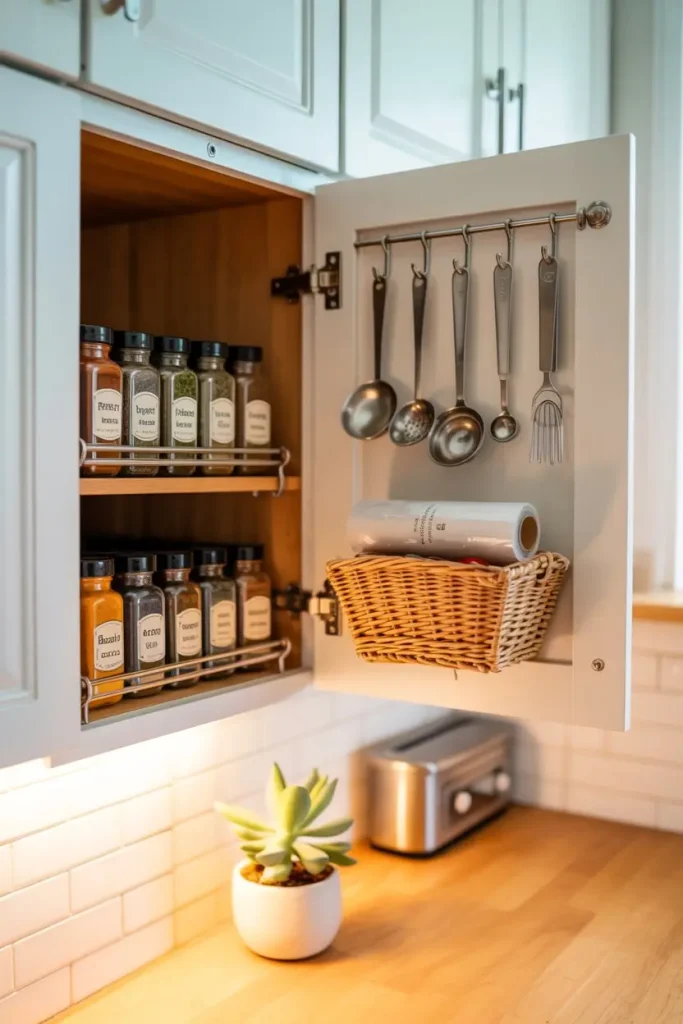 Hang Things on the Inside of Cabinet Doors