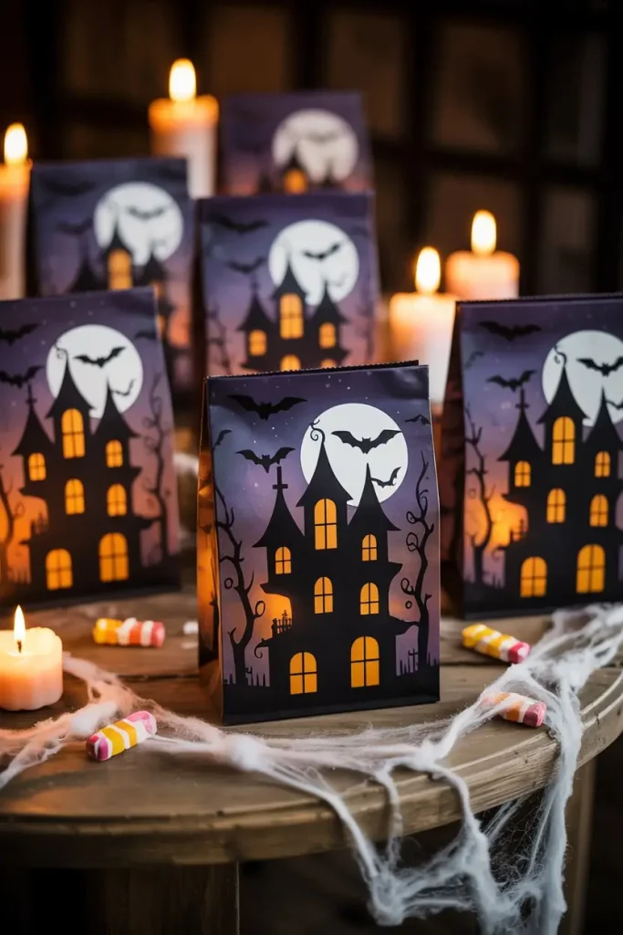 Haunted House Scene Bags