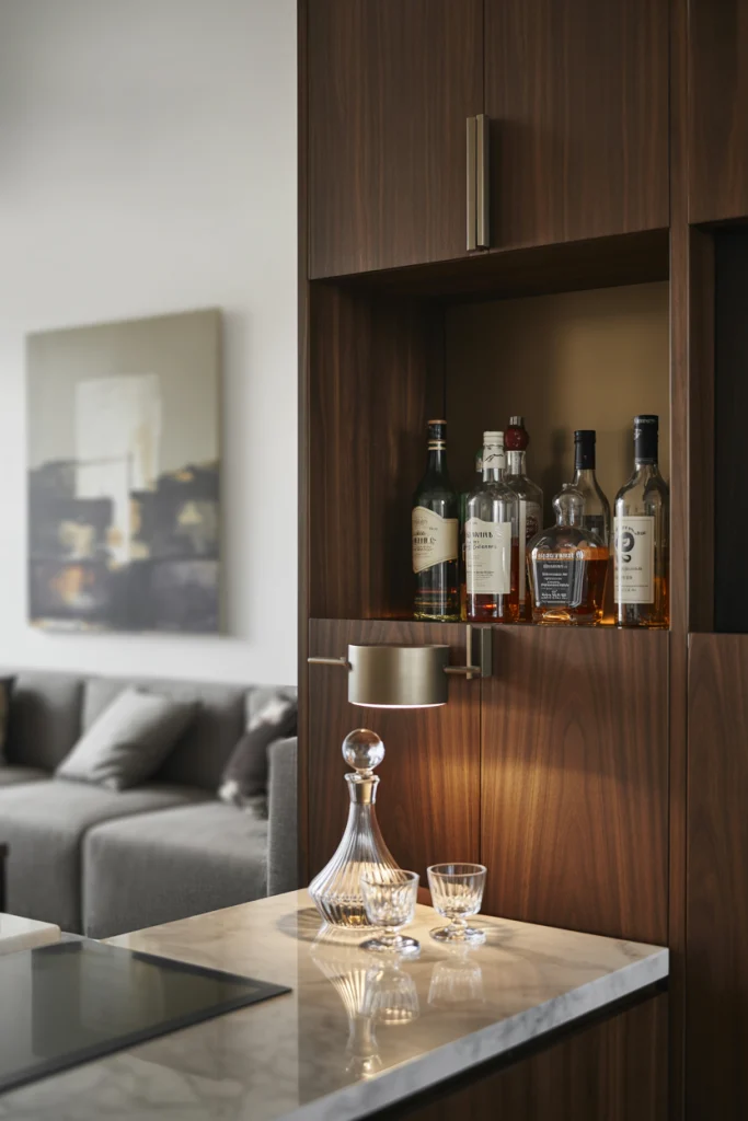 Hidden Bar Shelves