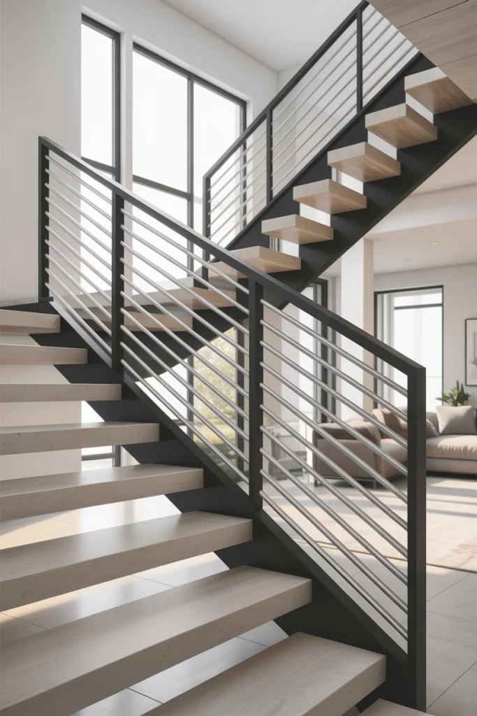 Horizontal Metal Bars for a Modern Edge