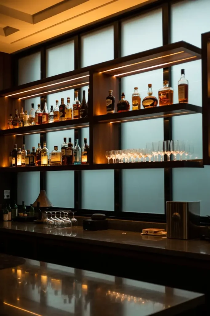 Illuminated Bar Shelves