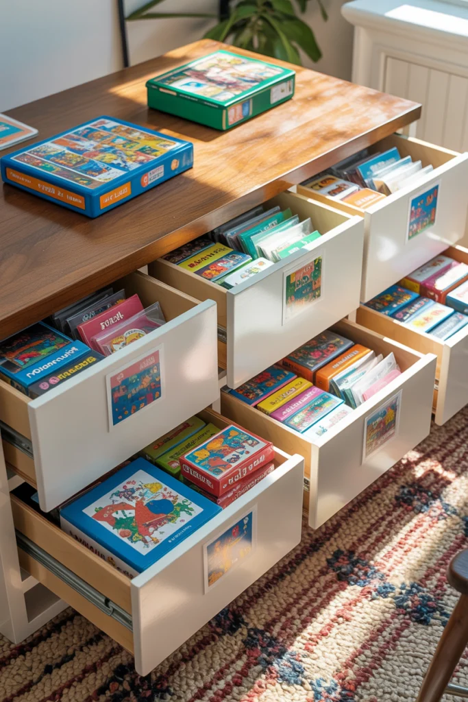 Implement Custom Puzzle Storage Drawers