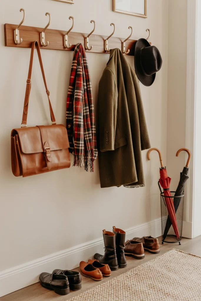 Incorporate Wall Hooks or Peg Racks