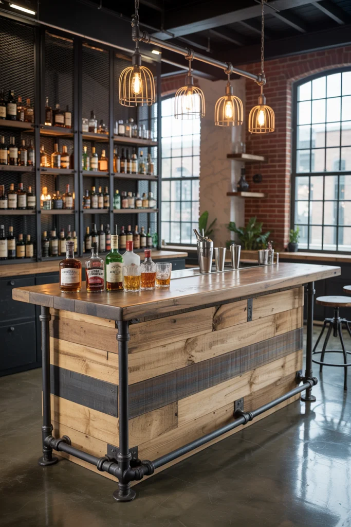 Industrial Pipe Bar for a Bold Statement