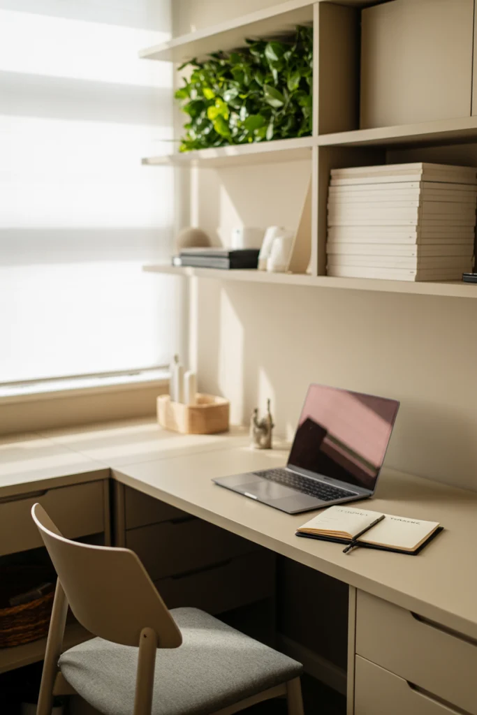 Install Floating Shelves Above the Desk