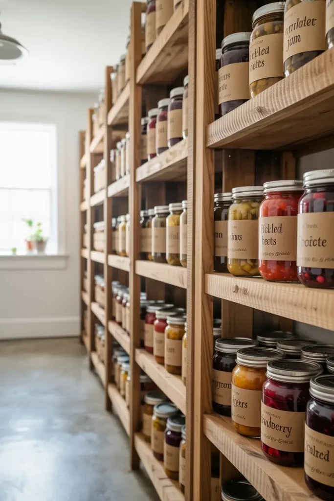 Install Vertical Shelving for Canning Jars
