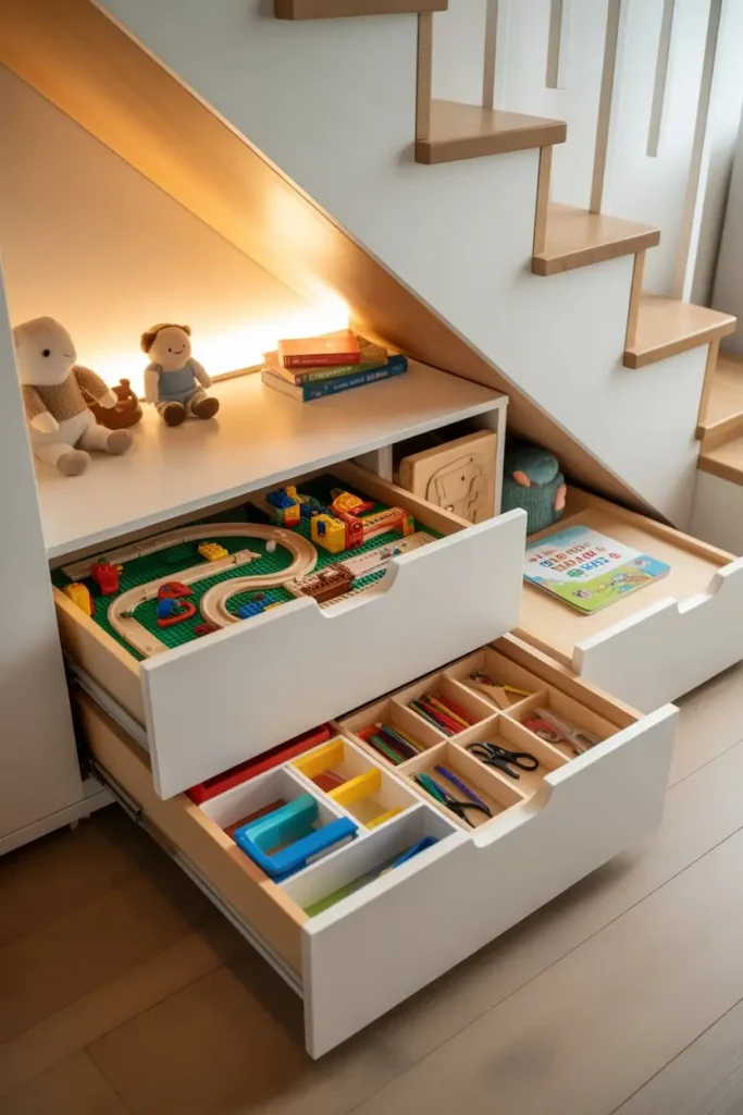 Install a Slide-Out Storage and Play Combo