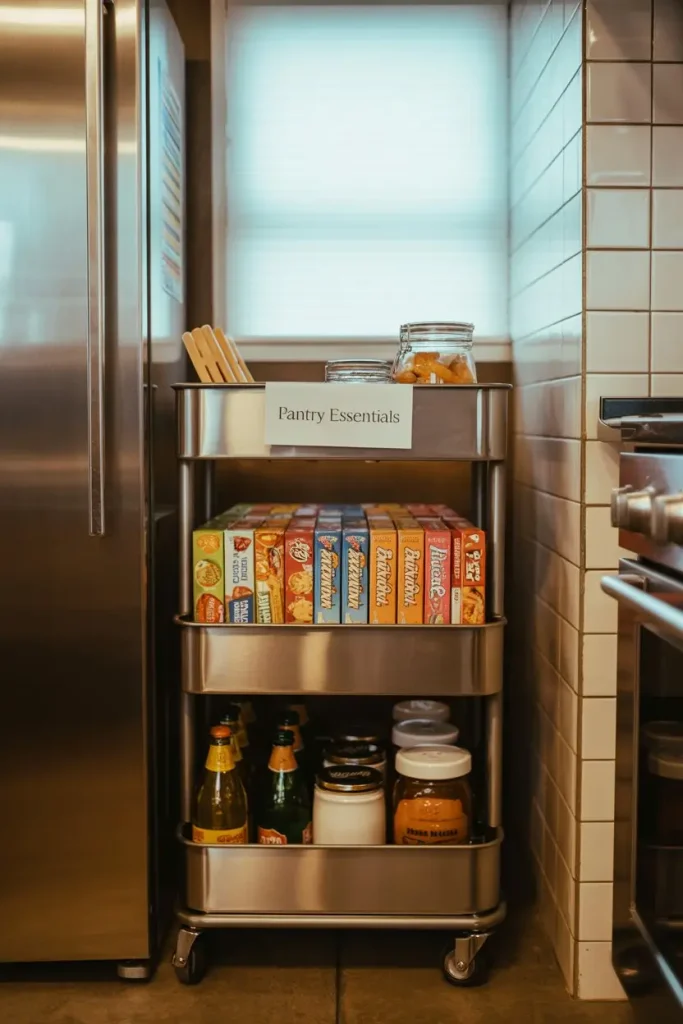 Keep a Rolling Cart for Overflow Items