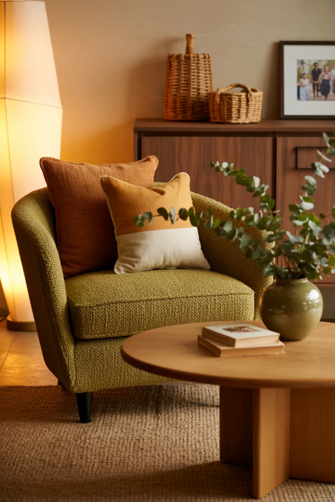 Keep clutter low but show a few loved things