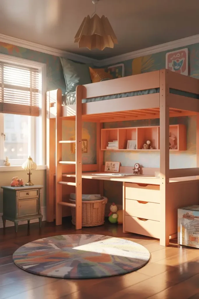 Loft Bed with Desk and Storage