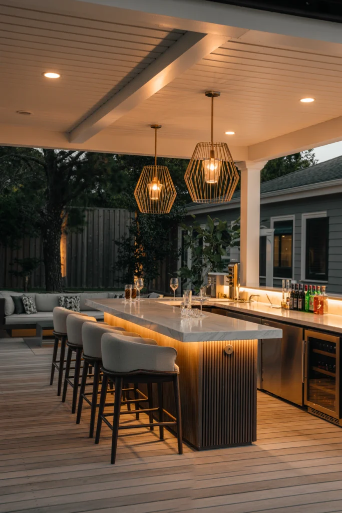 Luxury Under Deck Bar with High-End Finishes