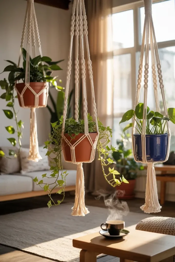 Macrame Hanging Planters for a Boho Touch