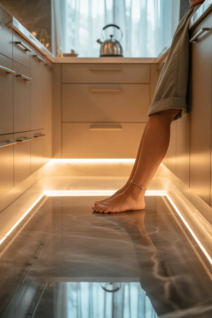 Marble Paired With Heated Floors for Daily Comfort