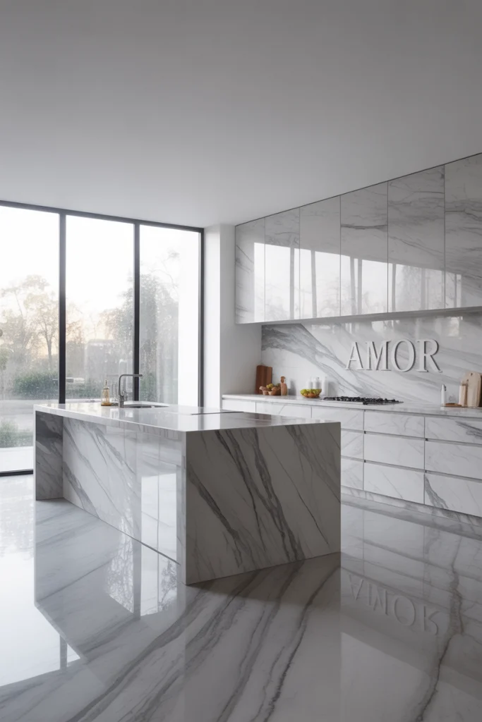 Marble That Matches the Countertop or Backsplash