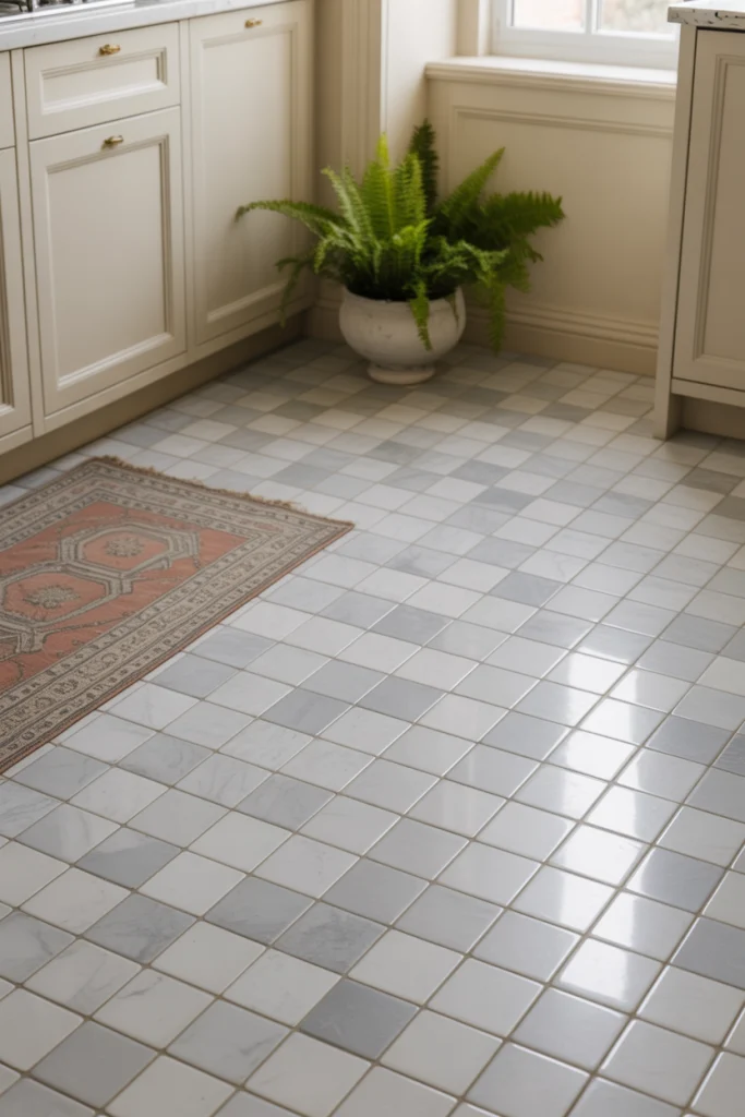 Marble Tiles in Classic Square Layouts