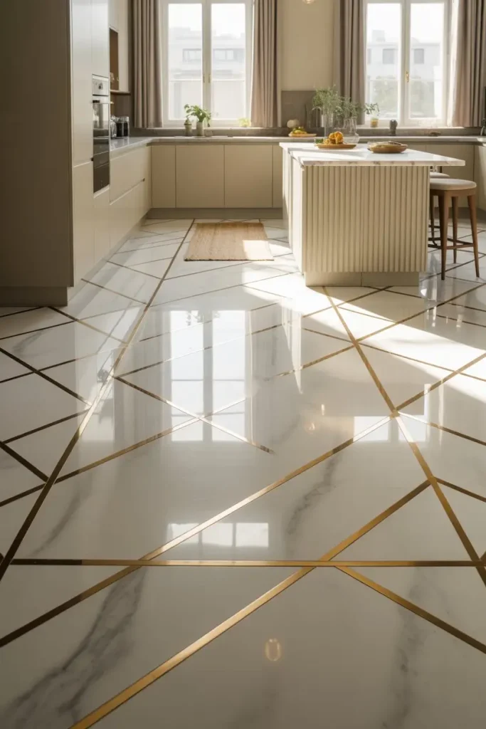Marble With Gold or Brass Inlay for Luxe Detail