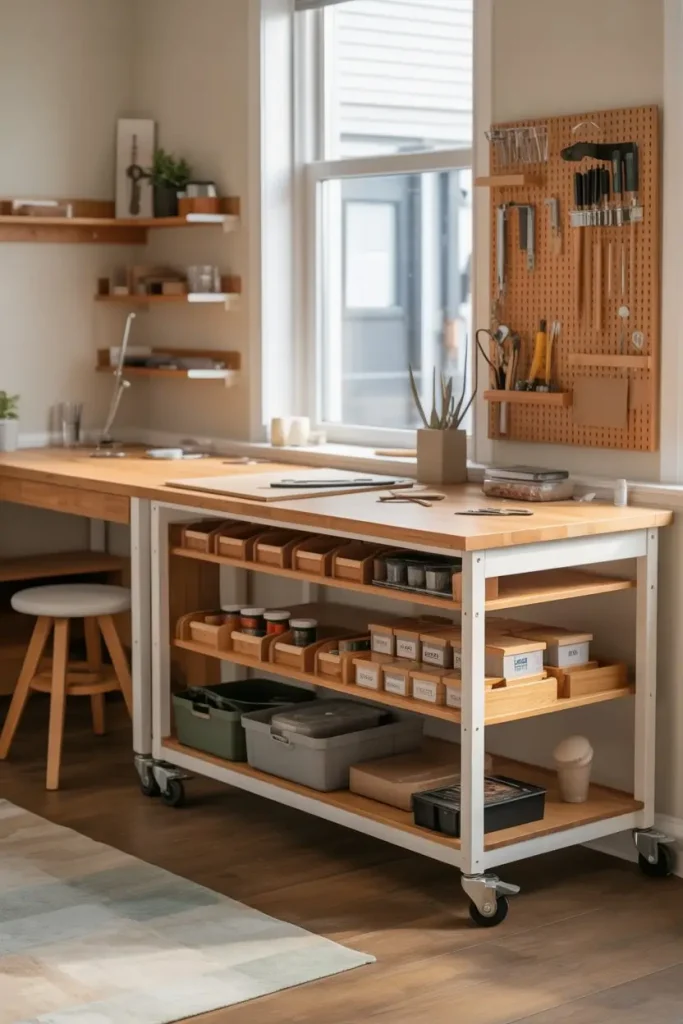 Mobile Workbench with Shelves