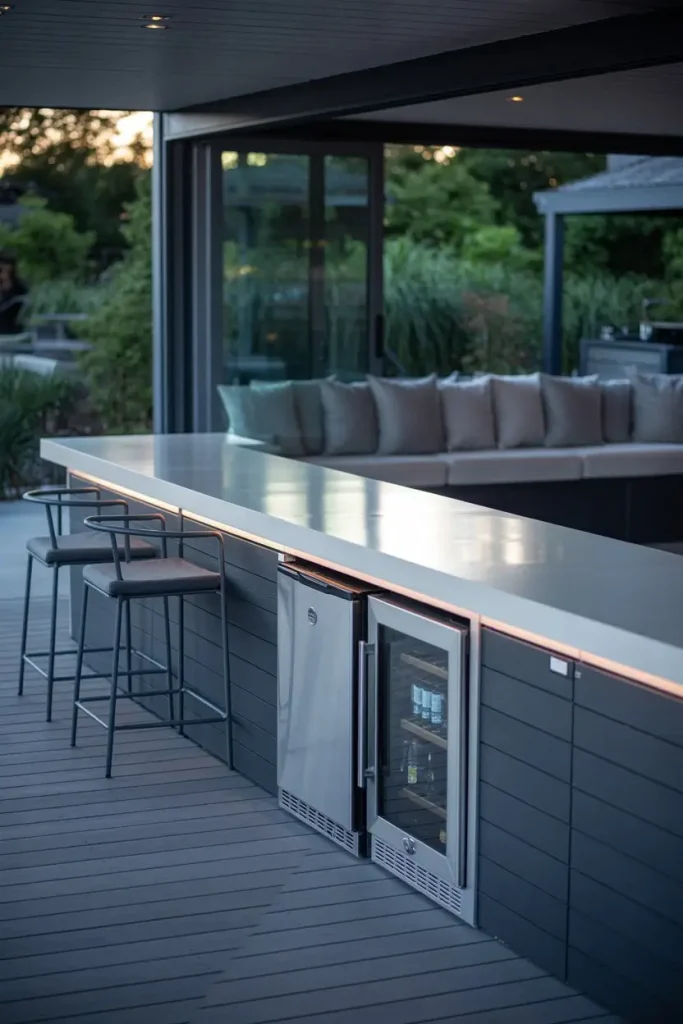 Modern Under Deck Bar with Sleek Minimalist Design