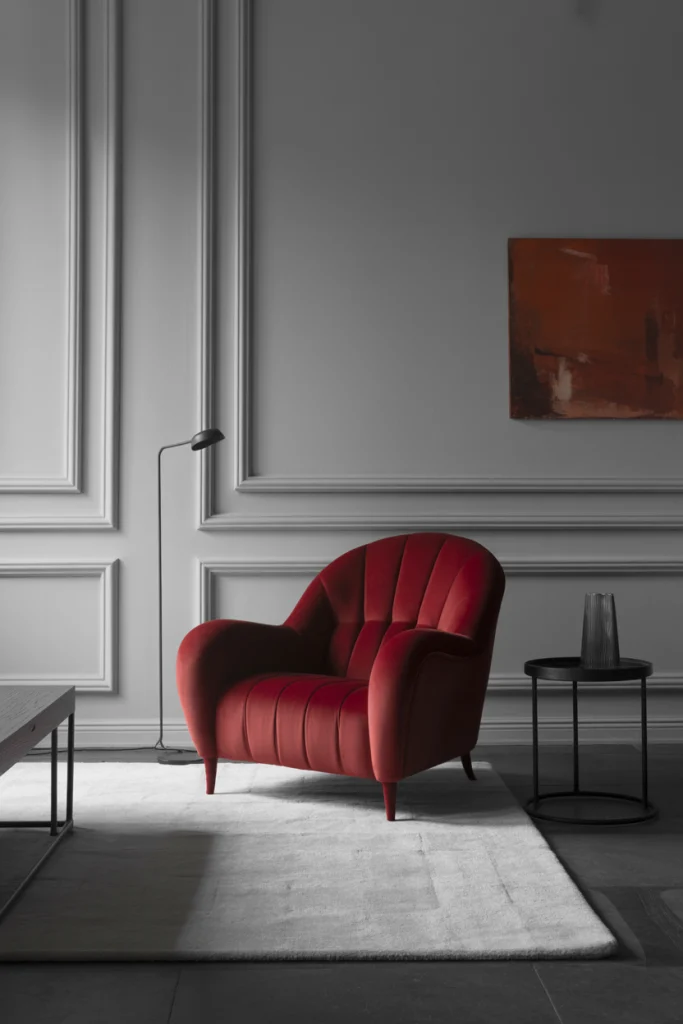 Monochrome Grey with a Single Red Statement Piece