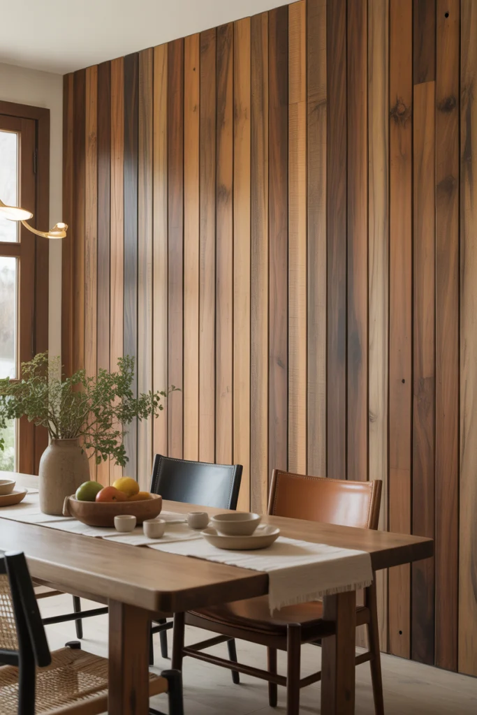 Natural Wood Panels Add Earthy Warmth