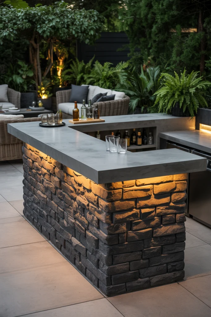 Outdoor Stone Bar for a Permanent Feature