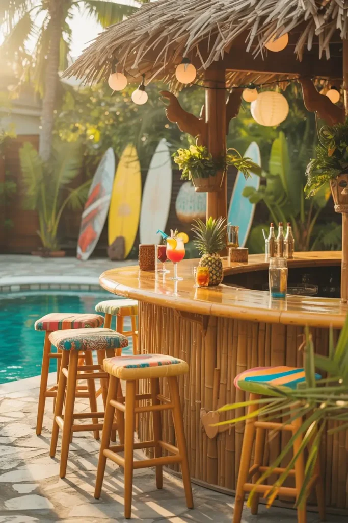Outdoor Tiki Bar for Tropical Vibes