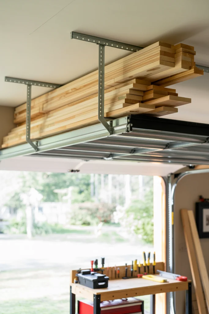 Overhead Garage Door Track Storage