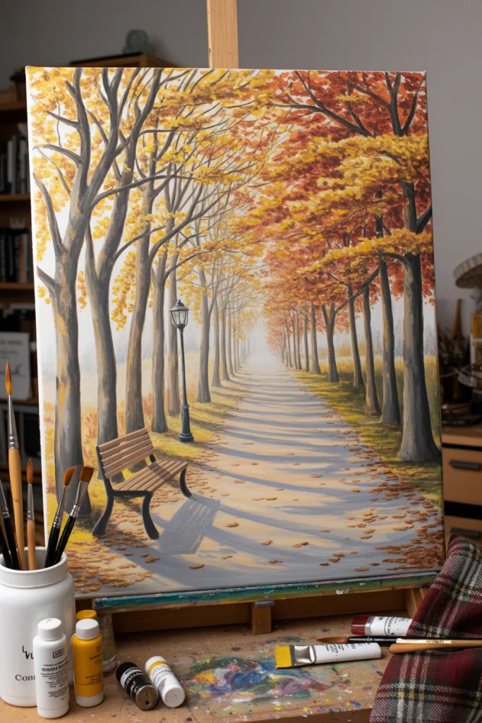 Pathway Through the Falling Leaves