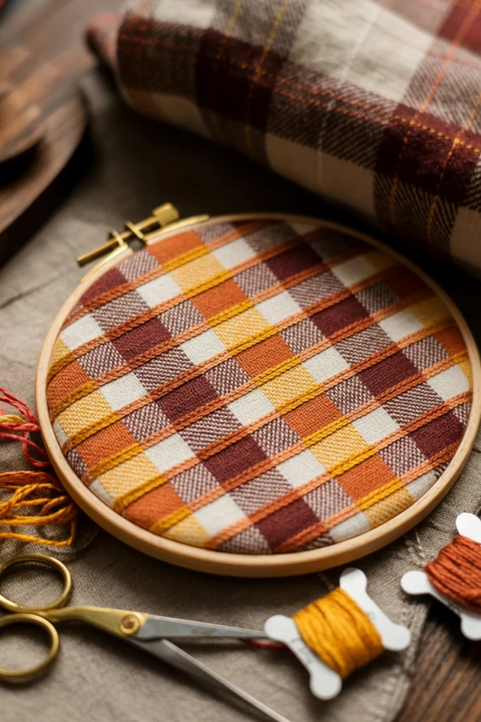 Plaid and Check Embroidery for Rustic Simplicity