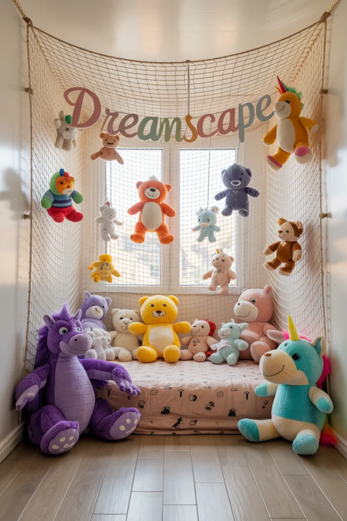 Plush Storage Idea: The Ceiling Net Canopy