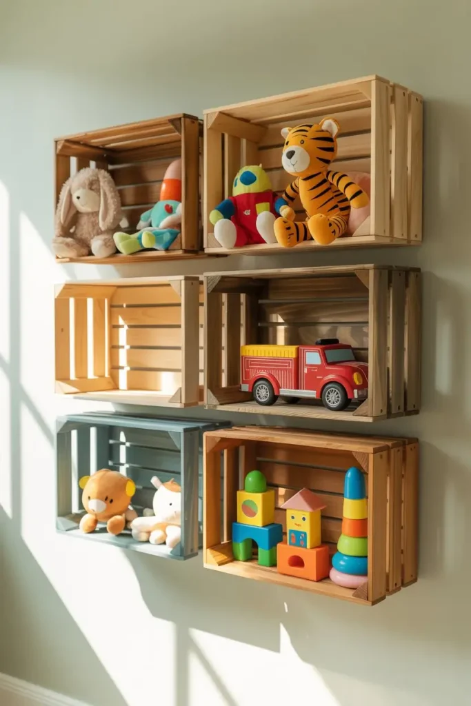 Plush Storage Idea: The Wall-Mounted Crates