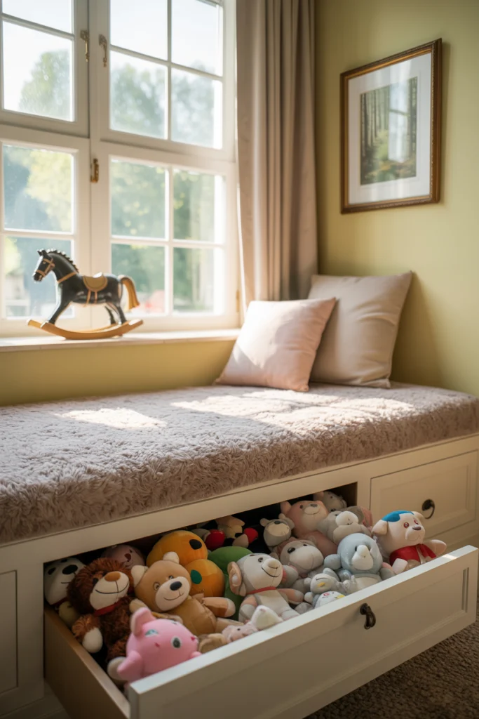 Plush Storage Idea: The Window Seat with Hidden Storage