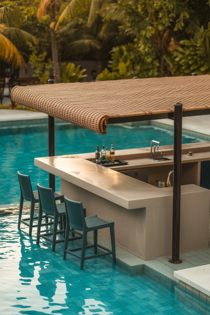 Poolside Under Deck Bar with Swim-Up Access