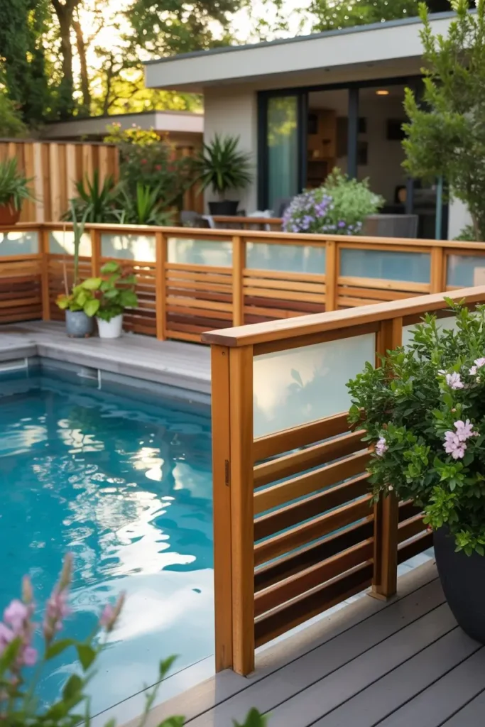Privacy Railings with Built-In Screens