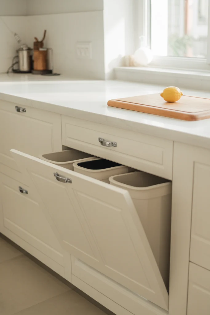 Recessed Bins for Hidden Storage