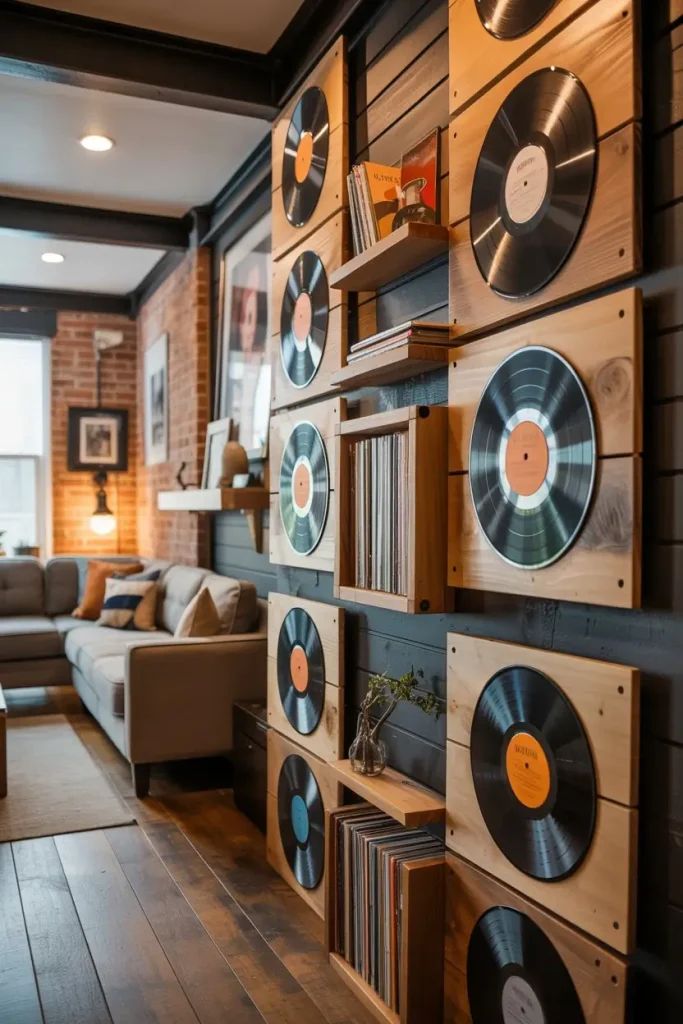 Record and Wood Combination