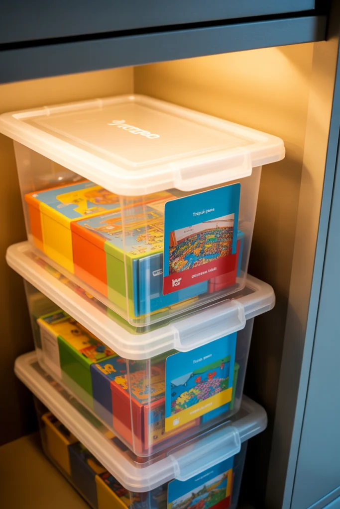 Repurpose Large Plastic Bins with Lids