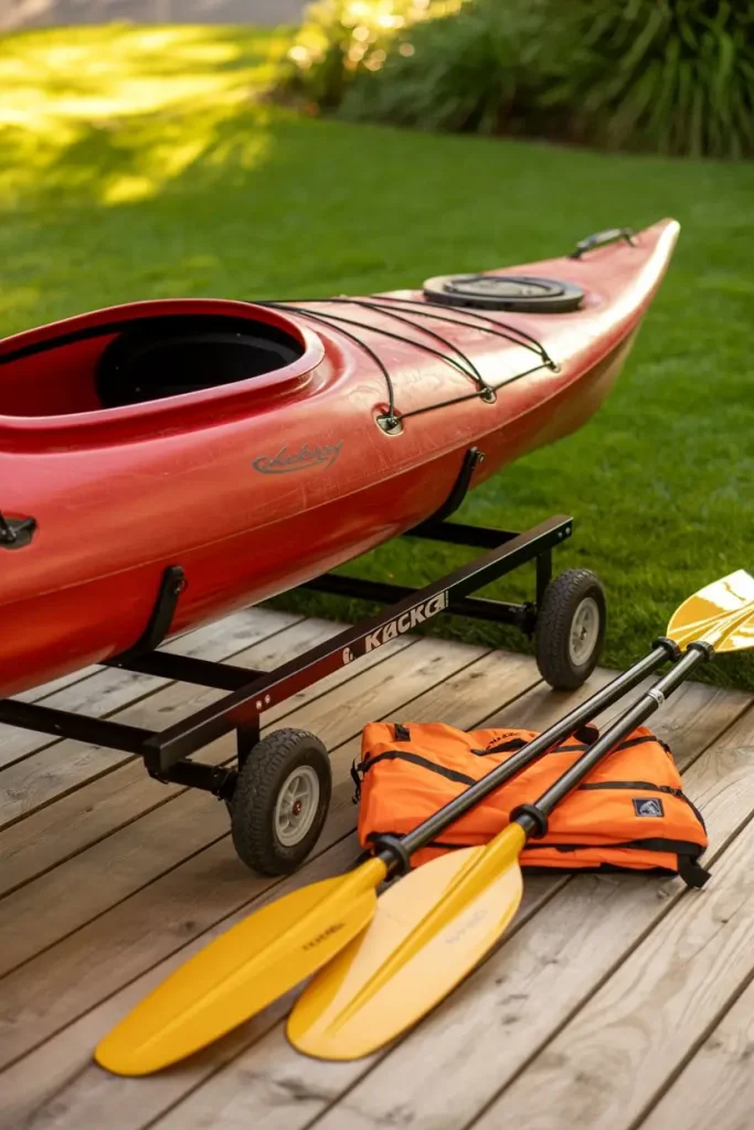 Rolling Kayak Carts as Storage